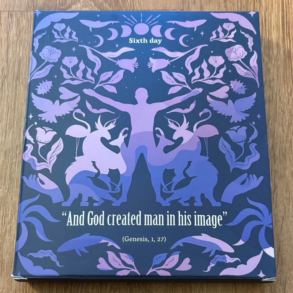 Sixth Day Tabletop Mirror with Genesis Quote NWT